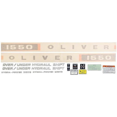 Aftermarket DEC350 Oliver 1550 Vinyl Cut Decal Set Fits Oliver DEC350-STR